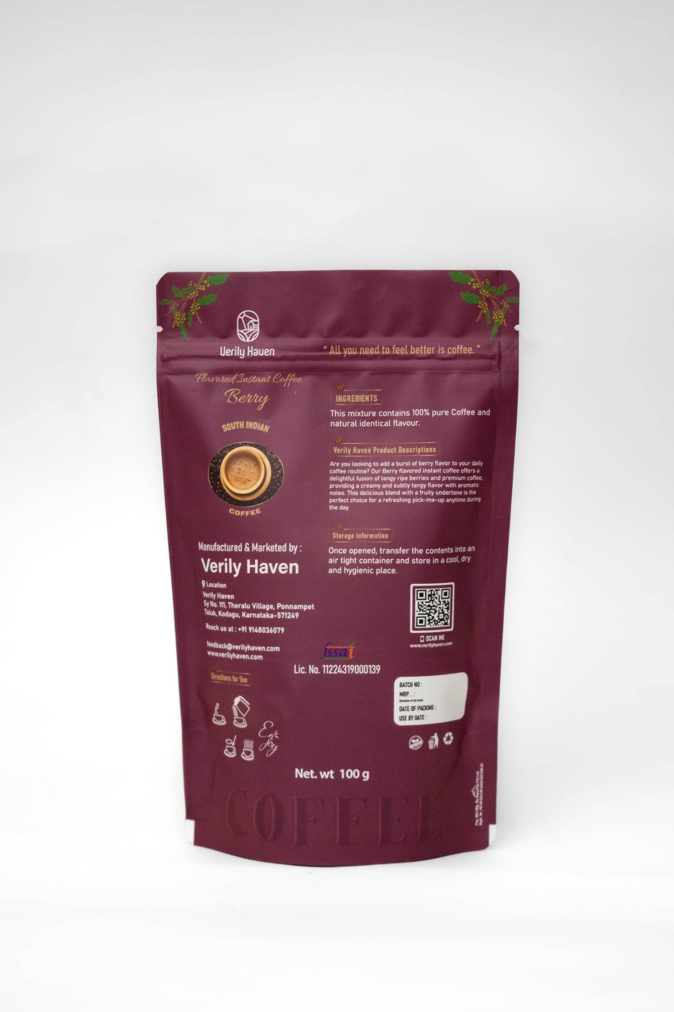 Instant Coffee Pure Agglomerated- Berry